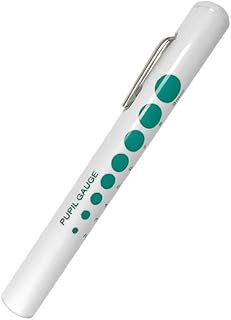Prestige Medical Pupil Gauge Disposable Penlight: Poly Bag, Teal & White (Model: 210-TEW)