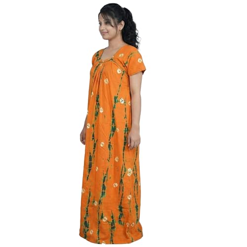 Image of Women's Cotton Printed Maxi Nighty