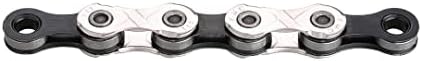 KMC X11 Chain 11-Speed Nickel Plate & Black Mountain Bike/Road/Gravel 11 Speed Chain: Shimano, SRAM, Campagnolo Compatible. Missing Link Included