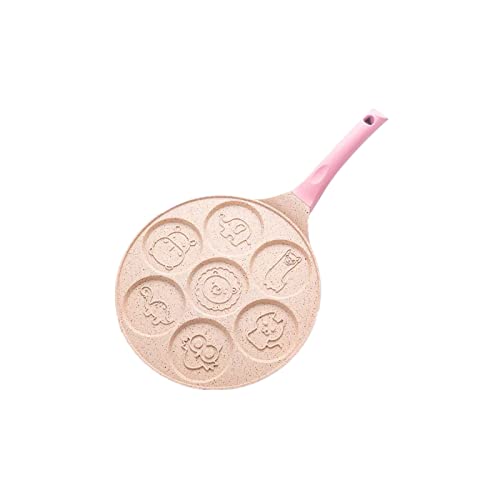 TREGOO sartén Desayuno de siete orejas Freing Pan Animal Diseño de cara de animal Pango de panqueques multifunción Pequeño huevo Tóncarla frito Freing Mold (Color : Pink)