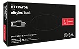 Nitrylhandschuhe schwarz | XS - XL | NITRYLEX BLACK Einweghandschuhe puderfrei deckende Farbe Textur an den Fingerspitzen Nitril-Handschuhe (L - 100 Stück, Schwarz)