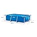 Intex 28272EH 9ft 10in X 6ft 6in X 29 1/2in Rectangular Frame Above Ground Swimming Pool, Blue