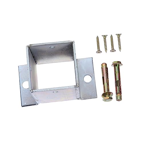 DIYEAH Support de Poteau en Acier Galvanisé 60x60x80mm Antirouille Base D’ancrage pour Poteaux Bois Terrasse Clôture Usage Extérieur Solide