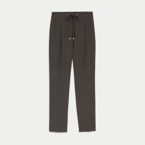 Image of Marks & Spencer Womens Solid Mid Rise Tapered Fit Trouser