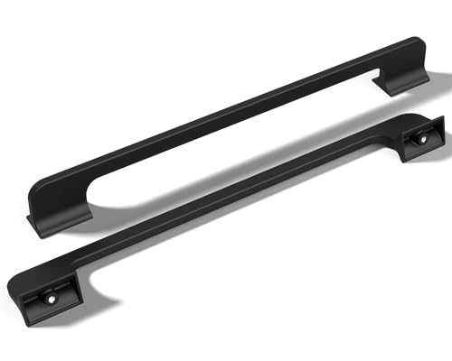 monti hardware | 5 Pack Flat Black 8.8 Inch Hole Center | Solid Metal Cabinet Handles Bathroom Home Decor Drawer Pulls | Stainless Metal Kitchen Cabinet Handles | Togano Collection