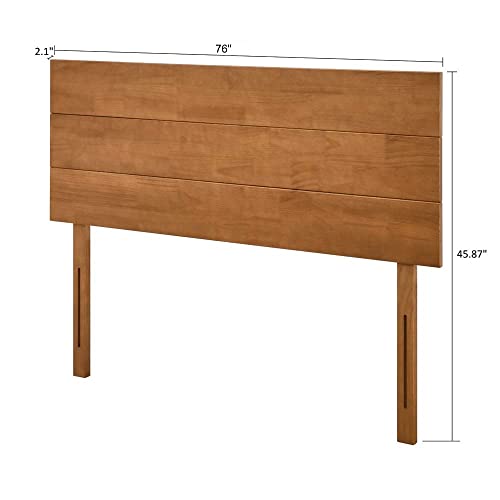 Musehomeinc Solid Wood Headboard For Queen/King Size Bed With Flat Panel Design, Match With Our Floating Bed Frame, Teak, Queen/King (King) #TOP1