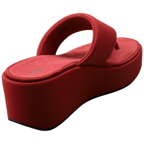 Fitflop Sandały damskie PLATFFORMS Wedge Toe-Post, Burnt Berry, 6 UK, Burnt Berry, 6 UK Narrow