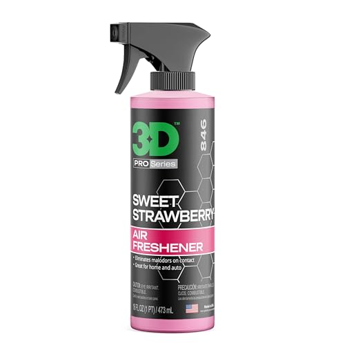 Image of 3D Sweet Strawberry Air Freshener - 16oz Spray Bottle - Water-Based, Non-Toxic Odor Eliminator - Safe for Pets & People - Fresh Scent from Real Strawberries