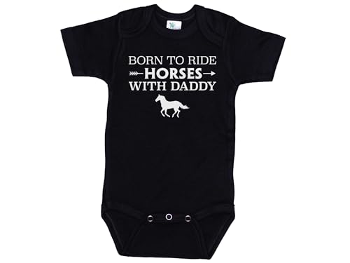 Ebenezer Fire Equestrian Onesie/Born To Ride Horses With Daddy/Horse Riding Baby Outfit/Super Soft Bodysuit - Main Image
