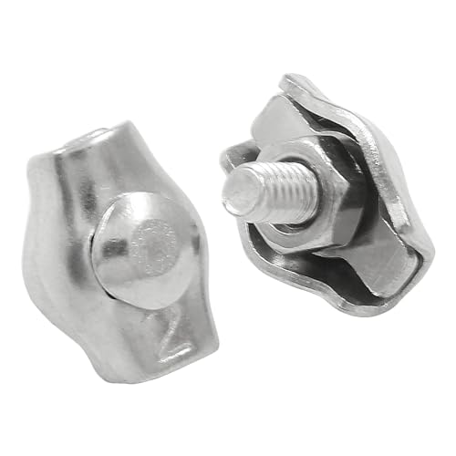 Kyuionty 16 Pcs M2 Simplex Single Bolt Wire Rope Clips, Stainless Steel Wire Rope Clip Cable Clamps Caliper for 1/16 Inch Diameter Wire Rope - Thumbnail 5