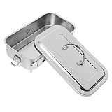 Homoyoyo Contenitore per Strumenti Medici in Acciaio Inox 304 con Coperchio e Fori, Vassoio Portautensili Igienico per Uso Odontoiatrico e Clinico, Resistente Alte Temperature