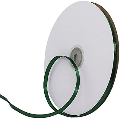 2x22m Dark Green Ribbon 25mm for Gift Wrapping,Satin Ribbon Green Christmas Ribbon Decorative Balloon Ribbon Cake Ribbon Fabric Thick Ribbon for Crafting Birthday Hair Bow Halloween Cake Decorations