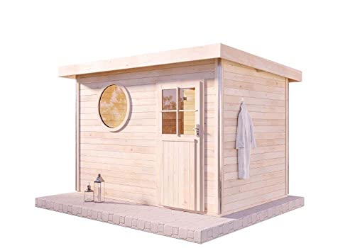 FinnTherm Saunahaus Relax O aus Holz Gartensauna mit 38 mm Wandstärke...