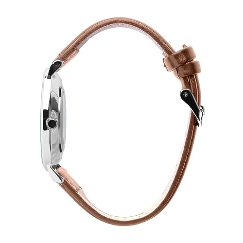 Relógio De Couro Marrom Masculino Saint Germain Bronx Silver Prata 40mm
