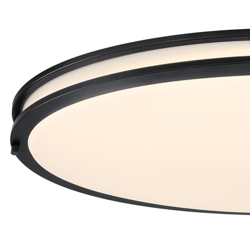 Westinghouse Lighting Lauderdale Transitional Contemporary One-Light, 33 Inch 40 Watt LED Indoor Flush Mount Fixture with Color Temperature Selection, Matte Black Finish, Frosted Acrylic Shade by Westinghouse - Used condition - Image 4