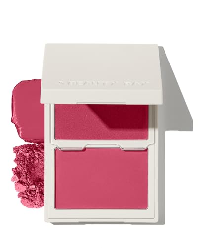 BEAUTY BAY Layer Up Blush Duo, Powder and Cream Formula, Dewy Finish, Grape Juice, Buildable Coverage, Vegan, Cruelty-free (Full Bloom)