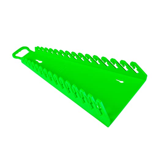 Image of Ernst Manufacturing 5156 15-Wrench Reverse Gripper Portable Wrench Organizer - Durable Flexible Grip, Easy Wrench Removal, Fits 1 /4 inch to 1 1 /8 inch & 6-20 mm, Green