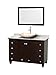 Wyndham Collection 48" Single Bathroom Vanity in Espresso, White Carrera Marble Countertop, Arista Ivory Marble Sink and 24" Mirror
