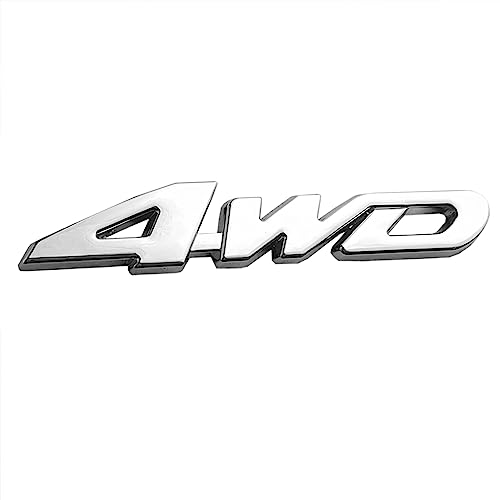 Placa 4WD autoadhesiva OnlyYou.X en cromo brillante para carrocerías de coches 4x4 y camionetas