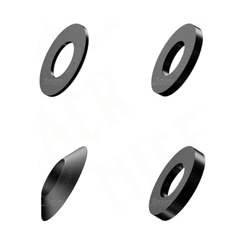 NICEDACK Pack of 4 Aluminium Alloy Washers for M12 Bicycle Thru Axle, Flat and Conical Washers Used to Adjust the Length of Bicycle Thru Axle Cover