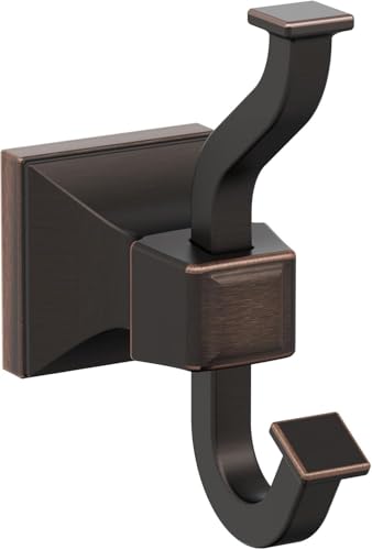 Image of Amerock Mulholland Double Prong Oil-Rubbed Bronze Wall-Mounted Hook