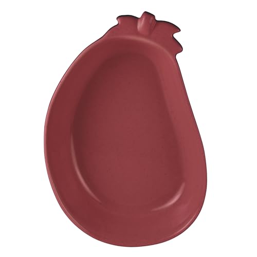 Wald Terrina mela in Ceramica, Argilla di alta qualità - Pirofila per Cottura in Forno e Microonde, Ideale per Servire a Tavola pasta,carne, persce e verdura - diverse forme e colori (Melanzana Rosso)