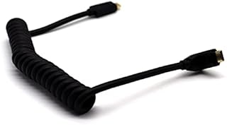 Disscool USB C 3.1 Spring Fast Data Charging Cable, USB 3.1 Male to USB 3.1 Male 90 Degree Angle Cord Coiled Type C Extension Cables, Compatible With 4K Video/Notebook/Dock(1.2m)