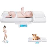 Kensbro Babywaage mit Abnehmbarem Tablett, Babywaage für Neugeborene mit Hold-Funktion, Katzenwaage, Tierwaage, USB-Ladefunktion, 10g-120KG
