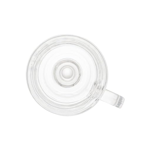 Lyor, 6614, Conjunto 6 Taças para Cappuccino com Alça e Pé de Vidro, Transparente, 250ml