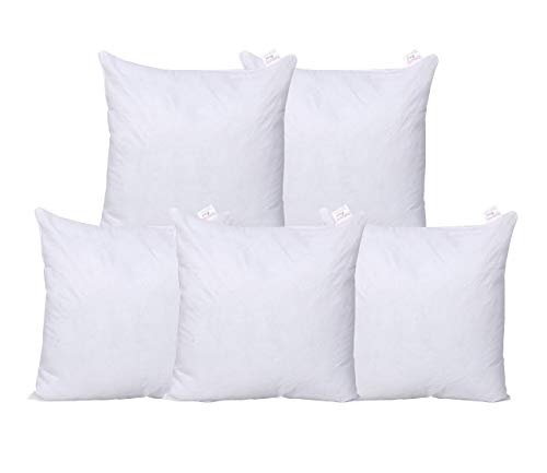 Image of THE HOME STYLE Cotton Vaccum White Cushion Fillers (20 x 20 INCH, Set of 5)
