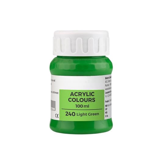 Image of Acrylic Colour (Fabric Colour) | 100 ml.- 100ml, Multi-Surface, Skin-Friendly & Vegan | (240 Light Green)