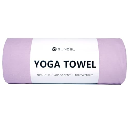 Eunzel Hot Yoga Towel Non Slip Yoga Mat Towel Non-Slip Sweat Absorbent Microfiber Towel for Hot Yoga, Pilates and Workout 72" x 26.5", Taro Purple