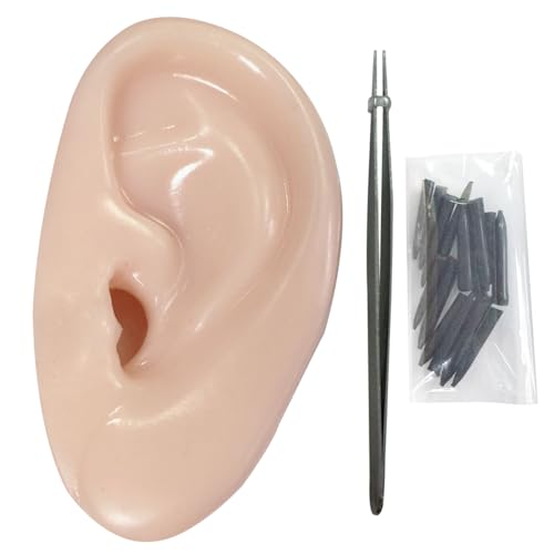 heiheiyo Pimple Popper Toy with Ooze, Funny Ear Pimple Popping Toy with Pimple and Tweezers Stress Toy Set Squeeze Out Gift 1 * Ear Pimple Popping Toy 1 * Tweezers 15 * Black fillers