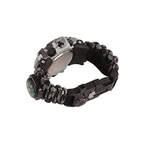 Picysa Outdoor Camping Survival Watch Multi-Functional Bracelet with Compass and Whistle for Hiking and Backpacking, Adjustable (#4)