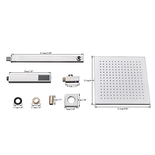 Ensemble de mitigeur de douche thermostatique LED encastrable en laiton brossé