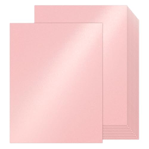24 Sheets Pink Shimmer Cardstock 8.5 x 11 Iridescent Paper