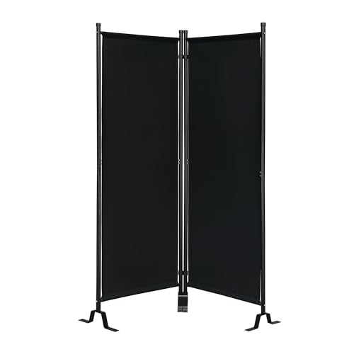 Proman Products - Galaxy II Section Divider, Water Repellent Fabric Room Divider with Black Powder Coated Metal Frame for Indoors or Outdoors, Small 50.25â€ Width (Black)