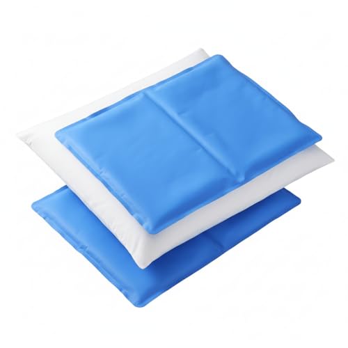 Cooling Gel Pad for Sleep - 2 Count Instant Relief for Hot Flashes, Night Sweats, Headaches & Muscle Pain | Dual-Sided Comfort Pillow Cooler for Adults, Kids & Pets