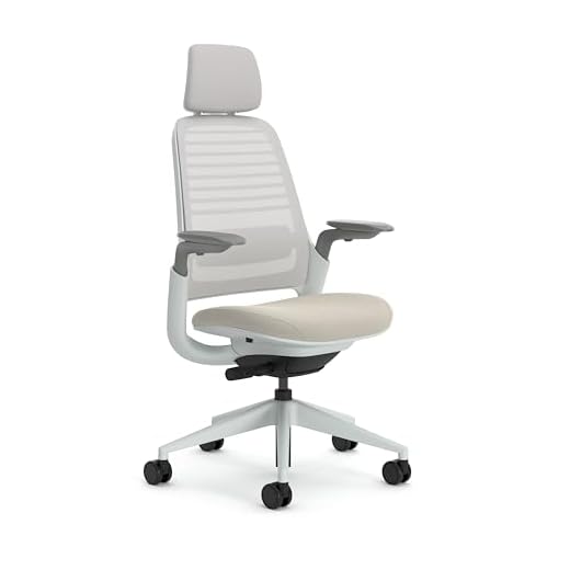 Steelcase Series 1 Ergonomischer Bürostuhl mit LiveBack Lumbalstütze, 4D-Armlehnen, anpassbarer Kopfstütze Beige, 66 x 64 x 112
