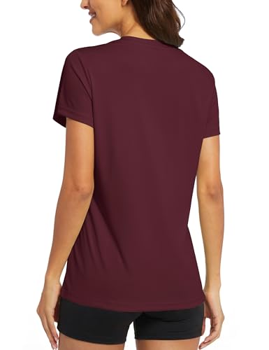 Image of MAGCOMSEN Women's Short Sleeve T-Shirts UPF 50+ Sun Protection Shirts Quick Dry Athletic Running Workout Tops Rash Guard