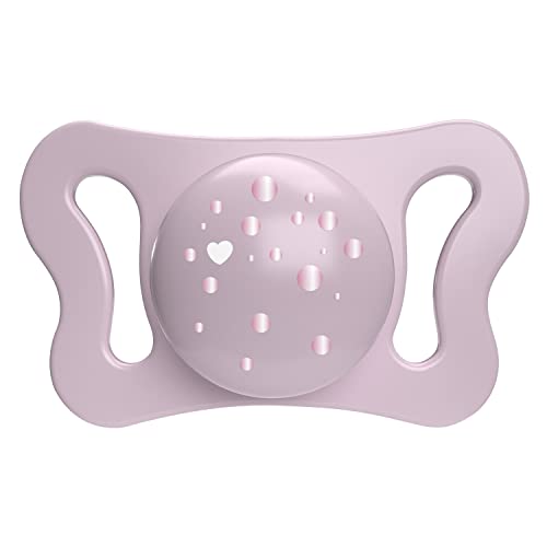Chicco PhysioForma Micrò, Sucette pour Nouveau-né, Légère avec Mini Tétine, Forme Ergonomique, Soutient la Respiration Physiologique et le bon développement de la Bouche, 2 Pièces, Rose/Violet