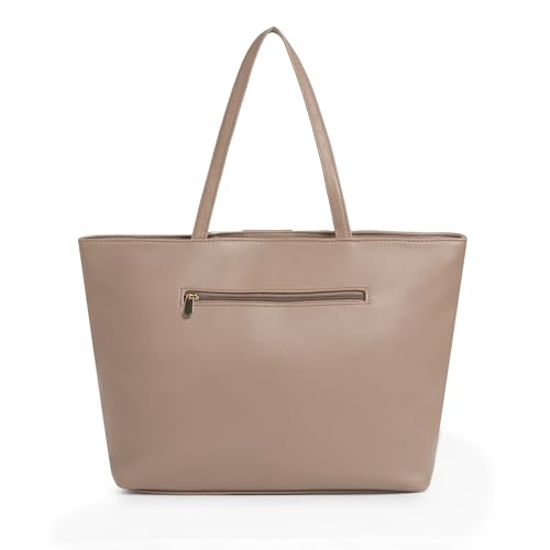 Image of Caprese Evelyn 15.6-Inch Laptop Compatible Large Tote Bag for Women | Stylish, Durable, and Spacious with Multiple Compartments, Back Zipper Pocket for Work, Travel, and Everyday Use