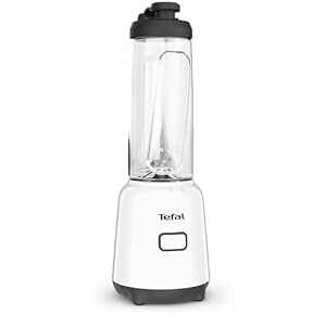 Tefal Mix & Move Mini Blender, to-go beker van premium tritan, ruimtebesparend compact design, verwijderbare messen, 300W vermogen, gemakkelijk en ergonomisch gebruik door 1 knop besturing BL150110
