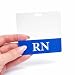 Clear "RN" Registered Nurse Horizontal Badge Buddy with Blue Border by Specialist ID, Sold Individually