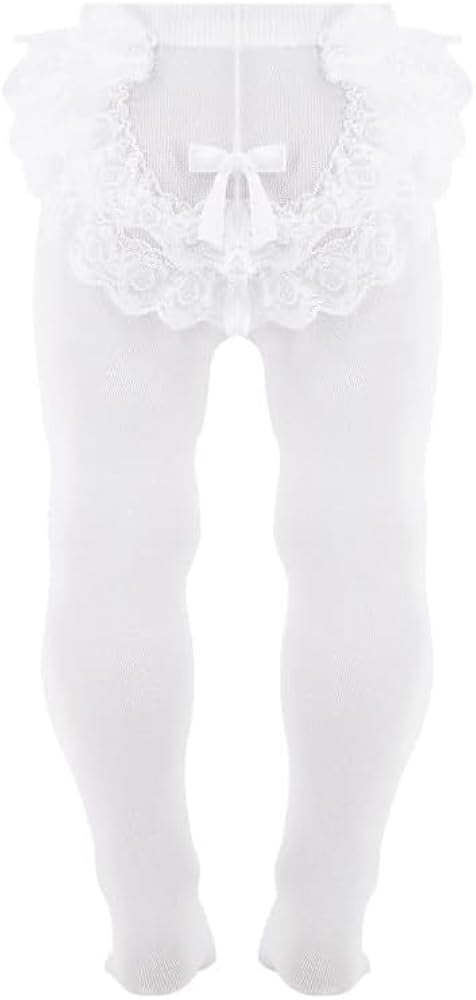 Battesimo Cerimonia Collant Primizia Cotton Per Neonate Con