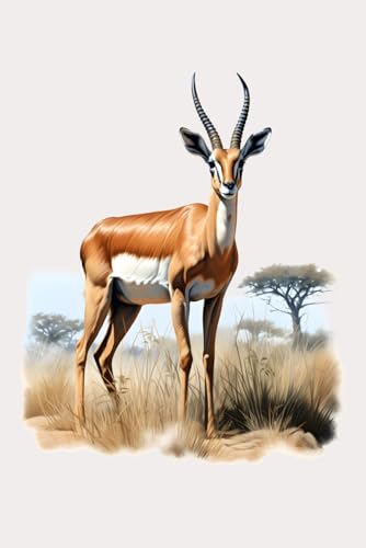 Notizbuch: Thomsongazelle Notizbuch | 6x9 Zoll DIN A5 | 100 Seiten liniert | Gazellen Notizheft | Antilope Tagebuch | Tier Schreibheft | Afrikanische Tiere Geschenk