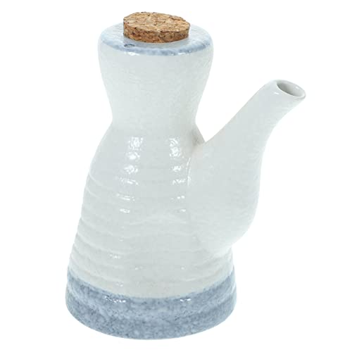 HOLIDYOYO Ceramic Soy Sauce Dispenser Bottle Stylish Seasoning Container for Vinegar Oil Kitchen Condiment Jar Easy to Clean Housewarming present