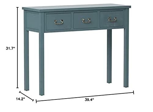 Safavieh Home Collection Cindy Farmhouse Slate Teal 3-Drawer Console Table #TOP1