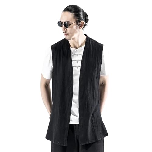 Chaqueta sin mangas hombre estilo japonés chaleco de calle 2
