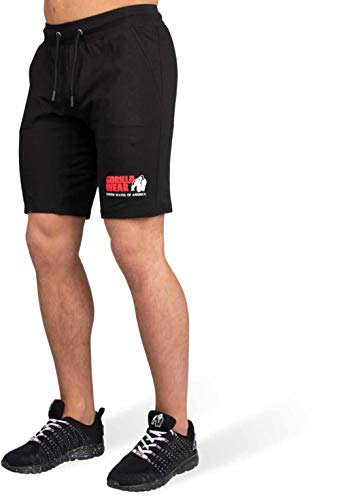 GORILLA WEAR Kurze Sporthose - San Antonio Shorts - Herren Hose Fitness MMA Bodybuilding Black L